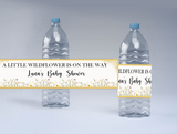 Wild Flower Theme Baby Shower Water Bottle Labels