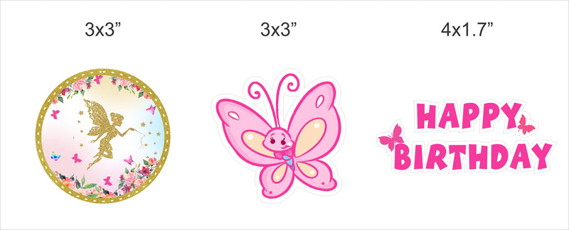 Butterflies and Fairies  Birthday Party Cupcake Toppers for Decoration