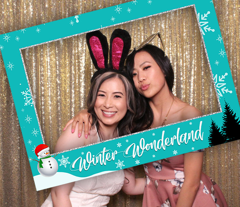 Winter Wonderland Birthday Party Selfie Photo Booth Frame & Props