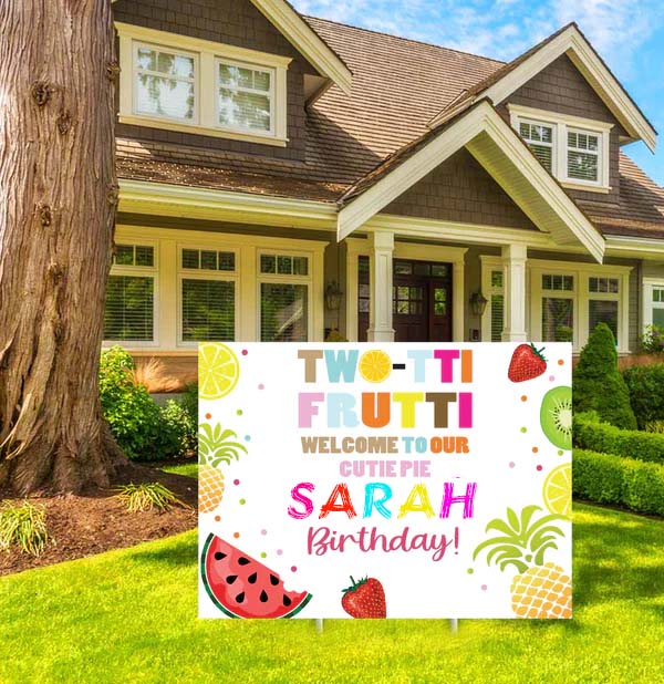 Twotti Fruity Theme Birthday Party Yard Sign/Welcome Board