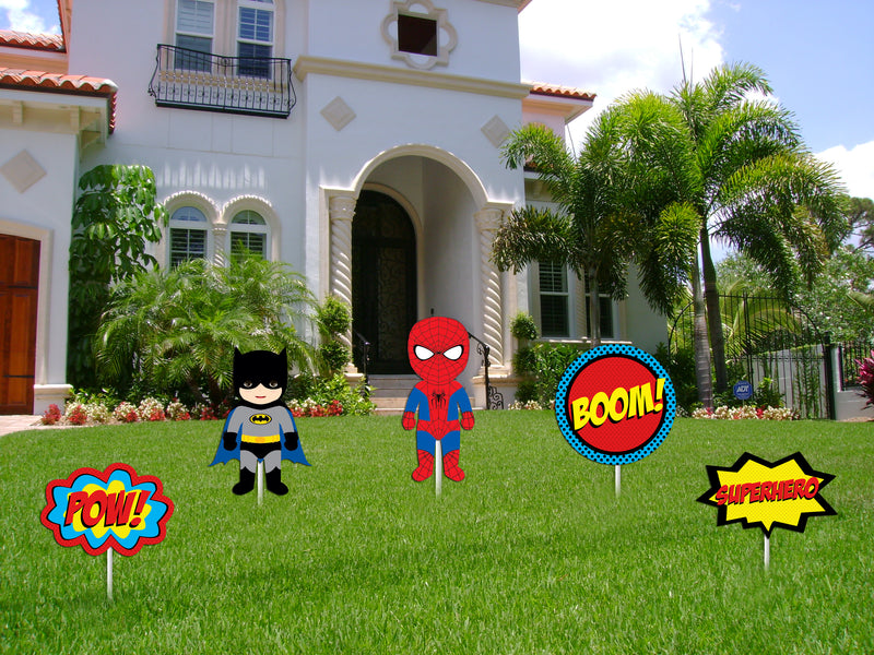 Super Hero Theme Birthday Party Cutouts