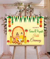 Haldi Ceremony Welcome Board for Decoration