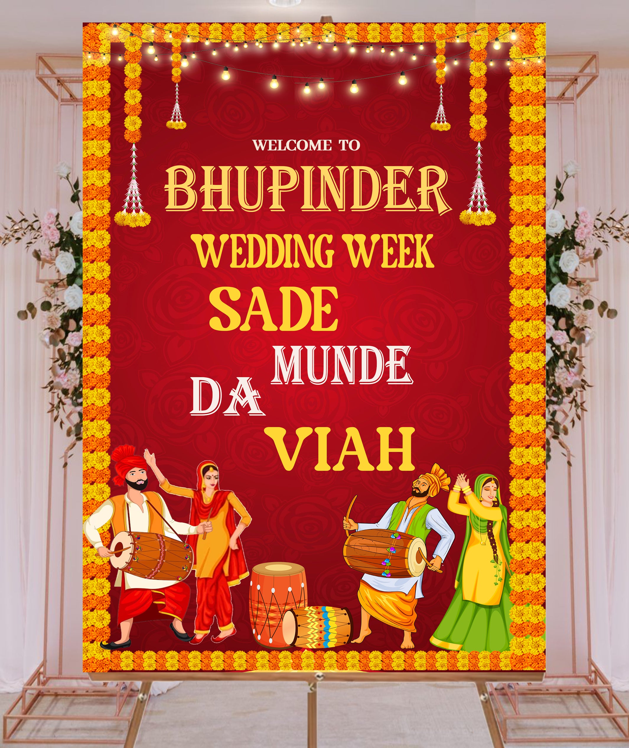 Indian Wedding  Ceremony /Welcome Board for Decoration