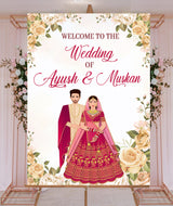 Indian Wedding Ceremony Welcome Board Sign for Decoration