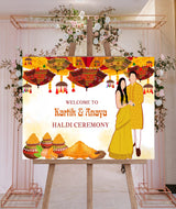 Haldi Ceremony Wedding Welcome Board/Sign  for Decoration