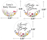 Wild Flower Theme Baby Shower Party Cupcake Toppers for Decoration