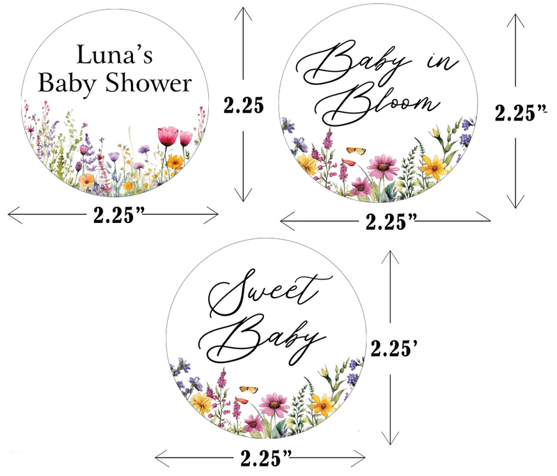 Wild Flower Theme Baby Shower Party Cupcake Toppers for Decoration