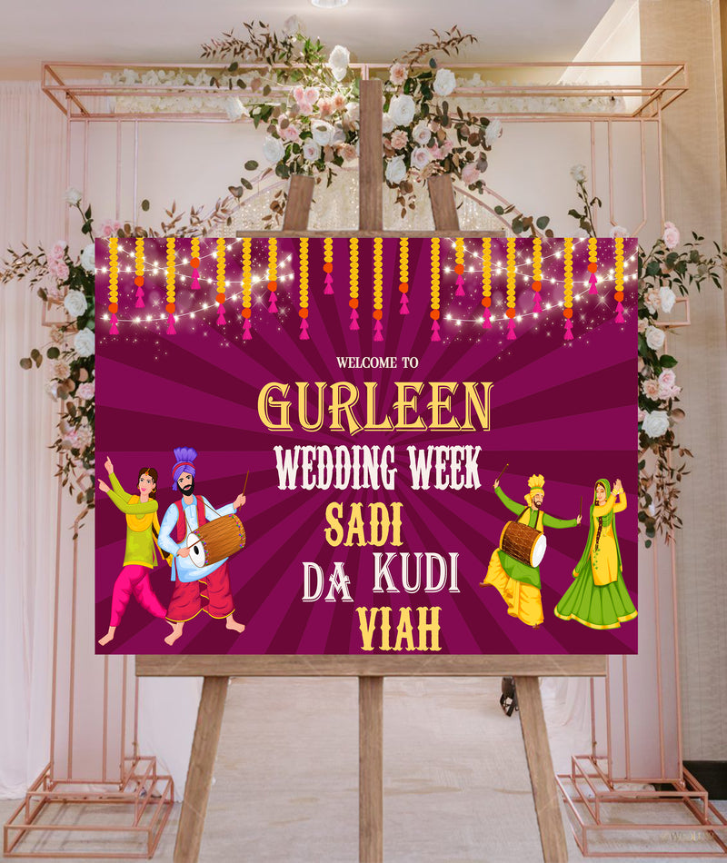 Indian Wedding  Ceremony /Welcome Board for Decoration