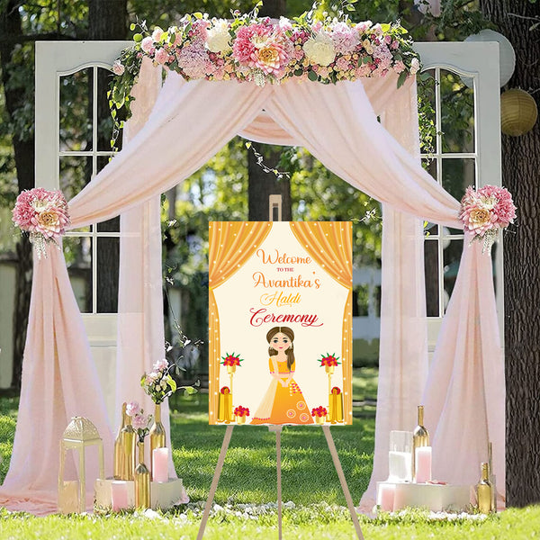 Wedding Haldi Ceremony Welcome Board for Decoration