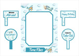 Air Plane Theme Birthday Party Selfie Photo Booth Frame & Props