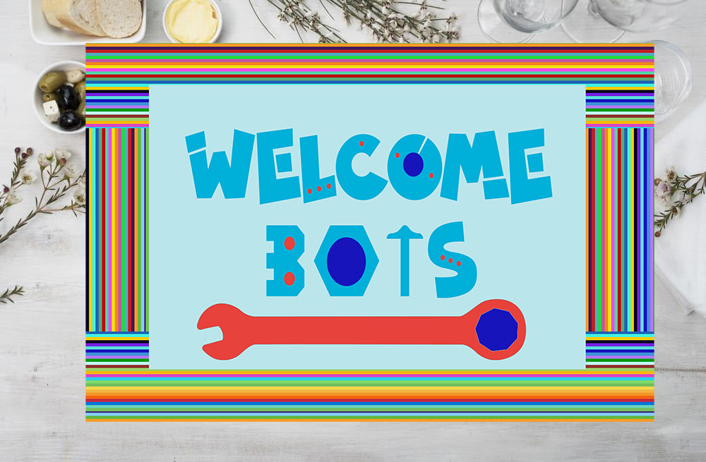 Robot Theme Birthday Table Mats for Decoration