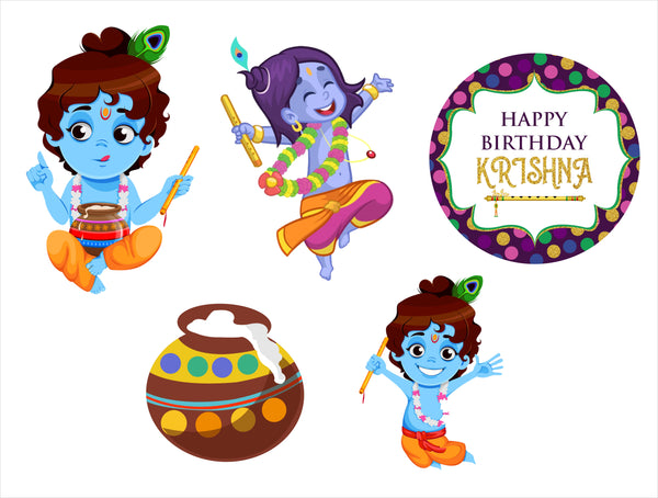 Little Krishna Theme Birthday Party Cutouts