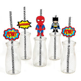 Super Hero Birthday Party Paper Decorative Straws