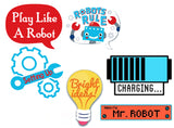 Robot Birthday Party Photo Props Kit