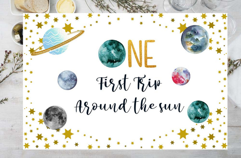 First Trip Around The Sun Theme Birthday Table Mats for Decoration