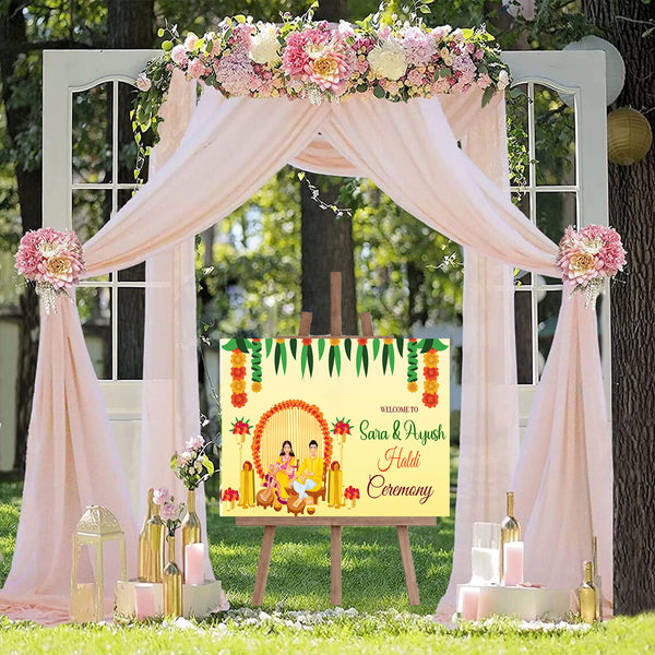 Haldi Ceremony Welcome Board for Decoration