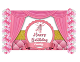 Ballerina Birthday Party Decoration Kit With Personalized Backdrop.