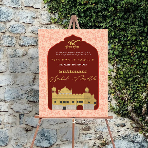 Sukhmani Sahib Path Welcome Sign Board for Decoration