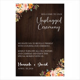 Unplugged Ceremony Wedding Sign Board for Decoration