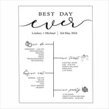 Modern Minimalist Theme Wedding Day Timeline Board