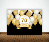 70th Theme Birthday Party Personalized Backdrop