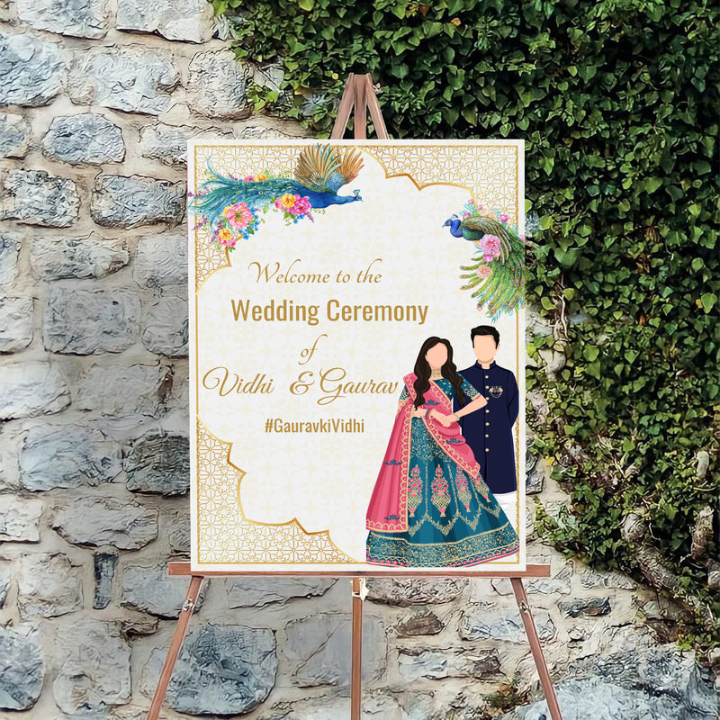 Indian Wedding Ceremony Welcome Board for Decoration