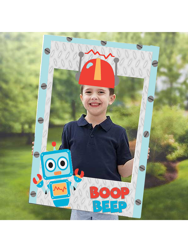 Robot Birthday Party Selfie Photo Booth Frame