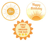 First Trip Around The Sun  Birthday Party Cupcake Toppers for Decoration