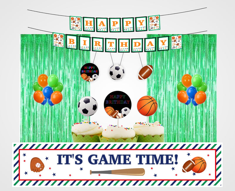 Sports Theme Birthday Party Decoration Kit - Personalized