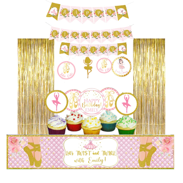 Ballerina Birthday Party Decoration Kit - Personalized