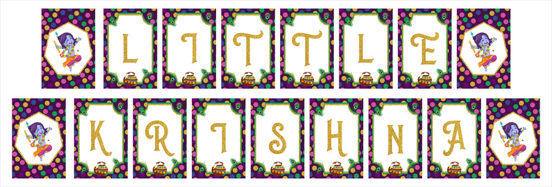 Little Krishna Theme Birthday Party Banner for Decoration