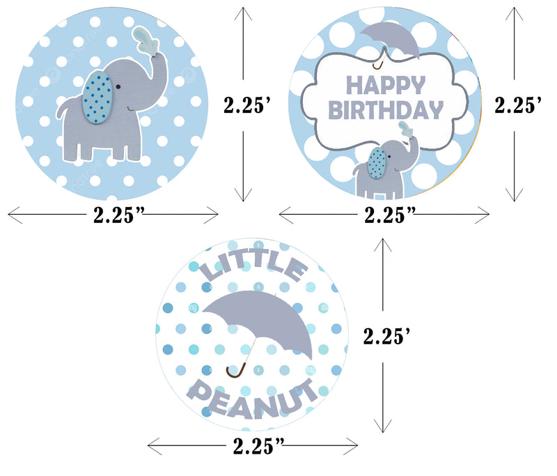 Baby Elephant Birthday Party Cupcake Toppers for Decoration