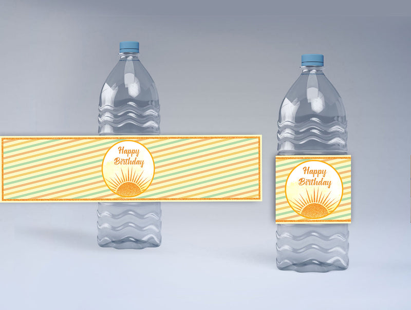 First Trip Around The Sun Theme Water Bottle Labels