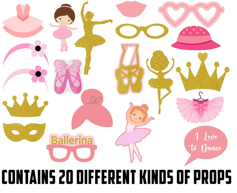 Ballerina Birthday Party Photo Booth Props Kit