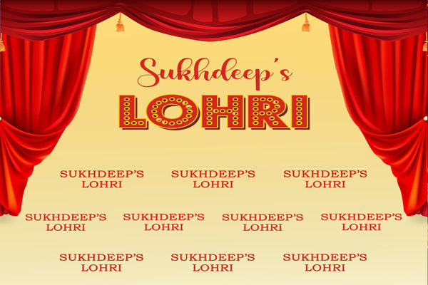 Lohri Party Personalized Backdrop for Decoration