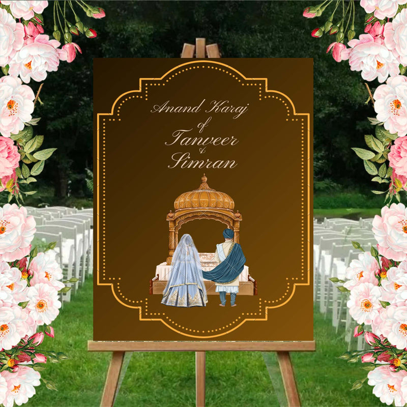 Indian Wedding Ceremony Welcome Board for Decoration