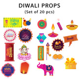 Diwali Party Photo Booth Props Kit- Set of 20