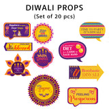 Diwali Party Photo Booth Props Kit- Set of 10