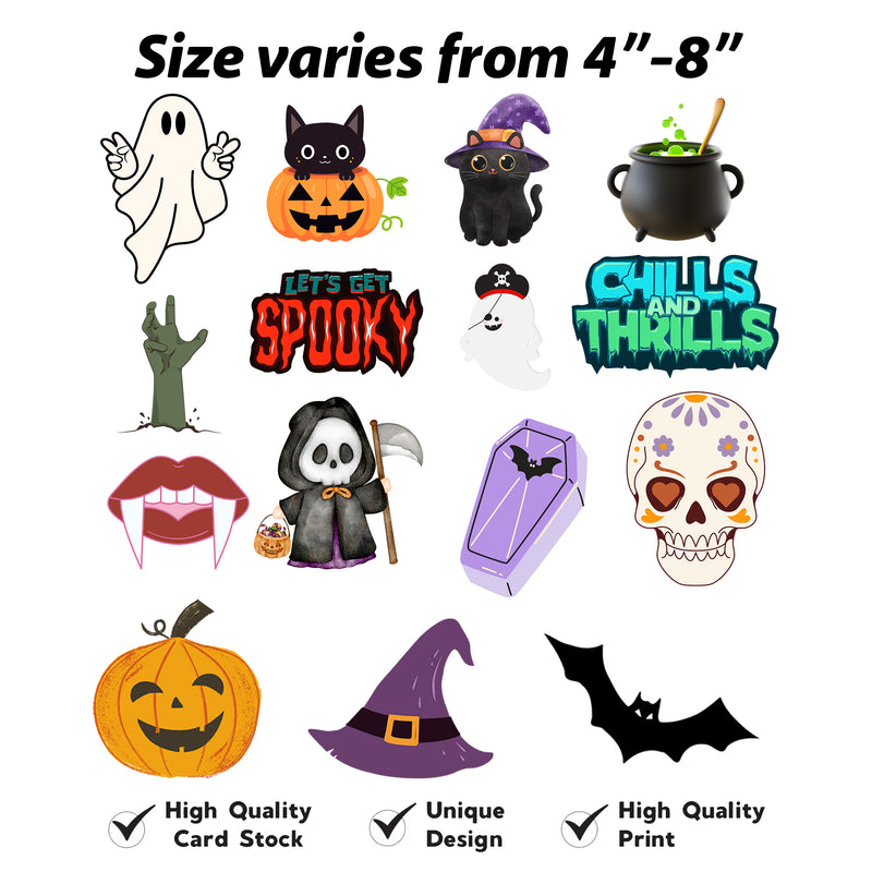 Halloween Theme Party Photo Booth Props Kit- Set of 15