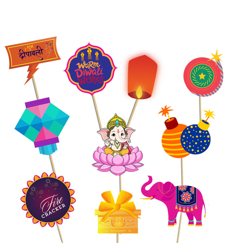 Diwali Party Photo Booth Props Kit- Set of 20