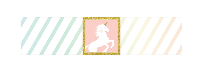 Unicorn Theme Water Bottle Labels