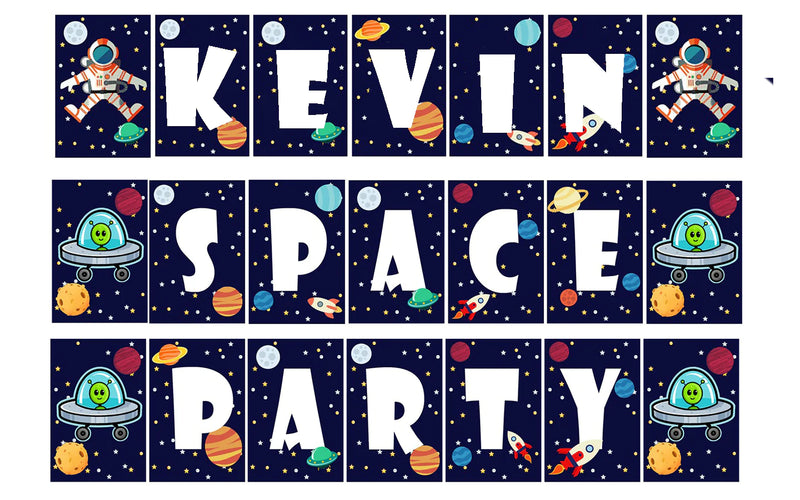 Space Theme Birthday Party Banner for Decoration