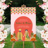 Indian Wedding Ceremony Welcome Board for Decoration