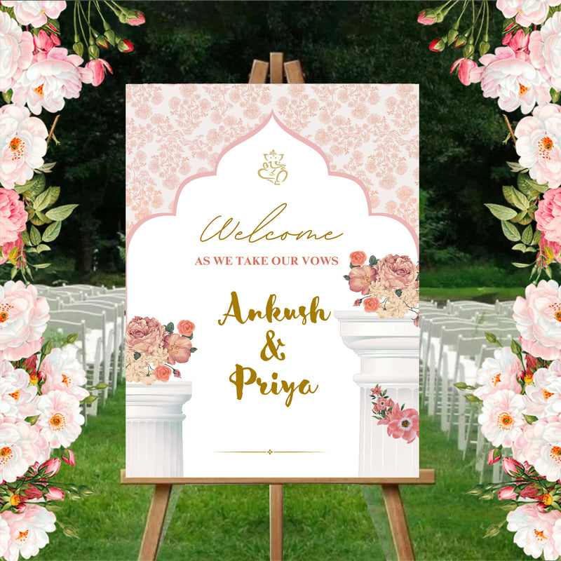 Indian Wedding Ceremony Welcome Board for Decoration