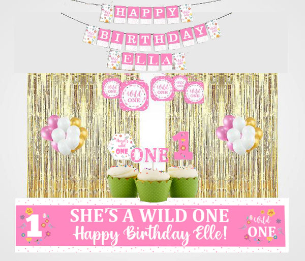 Wild One Birthday Party Decoration Kit - Personalized