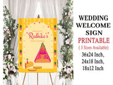 Haldi Ceremony Welcome Board Sign for Decoration