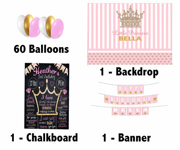 Little Princess Theme Birthday Party Personalized Multi-Saver Combo.