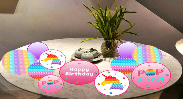 Pop It Birthday Party Table Confetti