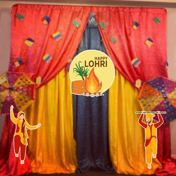 Lohri Party Cutouts for Decoration- Set of  3