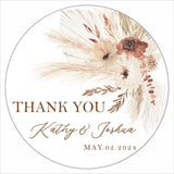 Pampas Grass Theme Wedding Thank You Tag Favor /Stickers